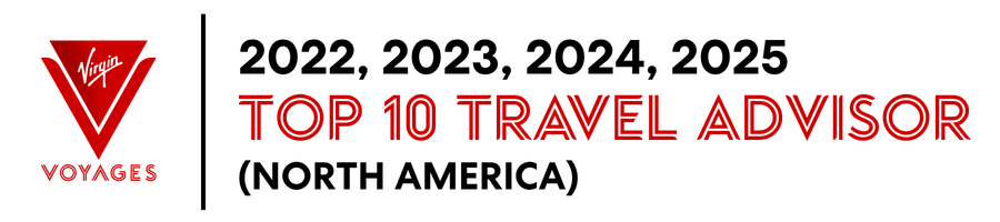Virgin Voyages Top 10 Travel Advisor North America 2022 2023 2024 2025 badge